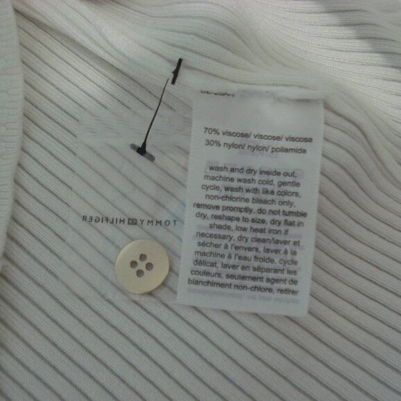 TOMMY HILFIGER Sweater Women's Size XXL White Ribbed Off-the-Shoulder Ivy NWT - Picture 6 of 11